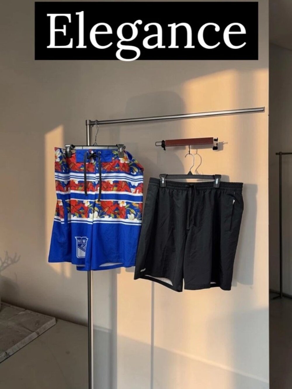 NY Rangers, Men, 2 Summer Shorts $16 Each, Black, Blue, Size 36, Pockets.!